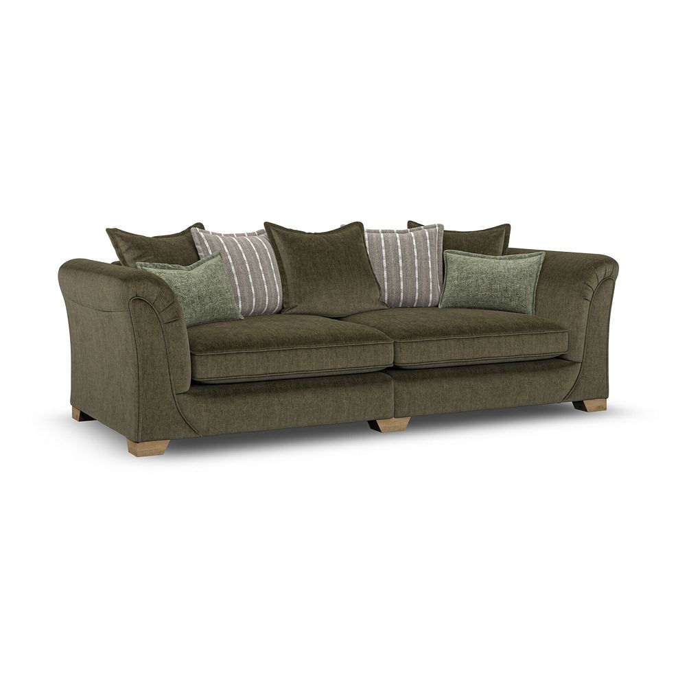 Milldale 4 Seater Pillow Back Sofa in Garda Seaweed Fabric with Earth Scatters 3
