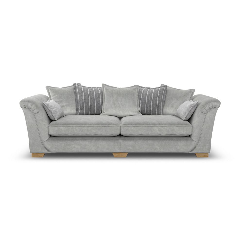 Milldale 4 Seater Pillow Back Sofa in Garda Showers Fabric with Grey Scatters 2