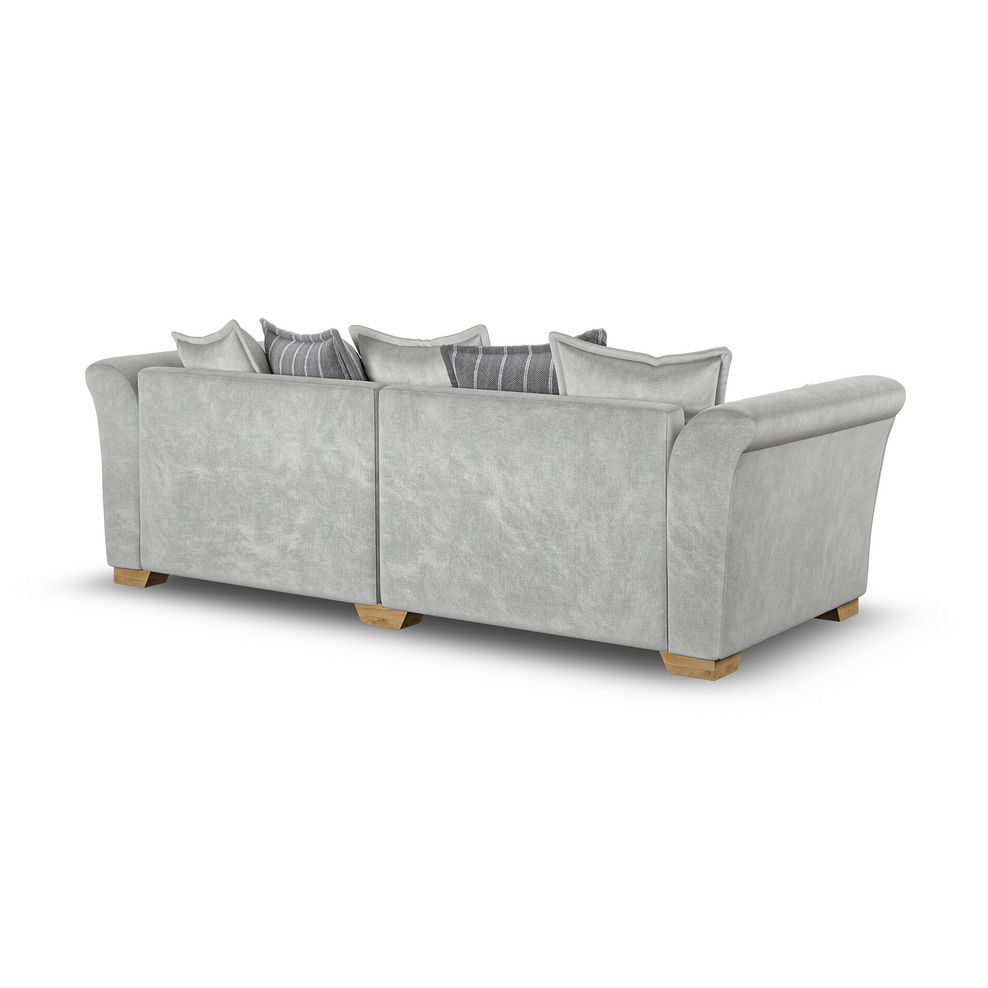 Milldale 4 Seater Pillow Back Sofa in Garda Showers Fabric with Grey Scatters 3