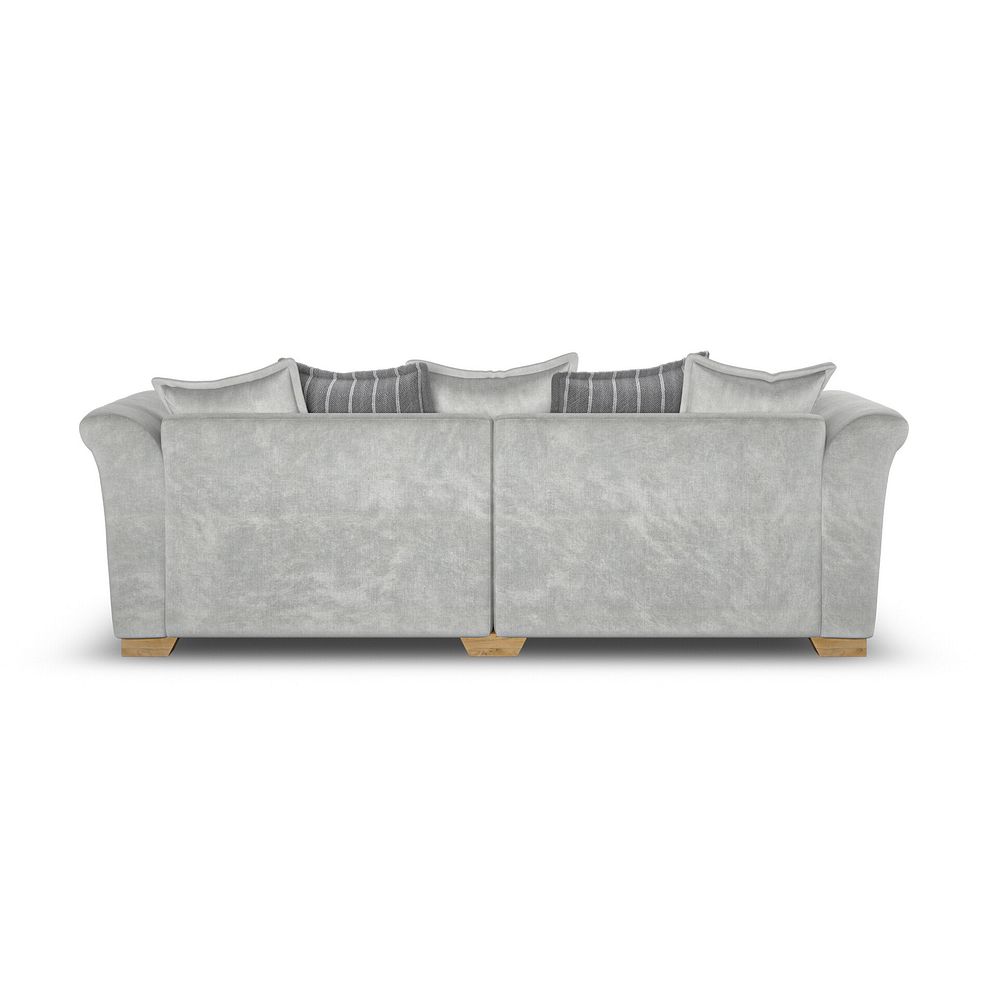 Milldale 4 Seater Pillow Back Sofa in Garda Showers Fabric with Grey Scatters 4