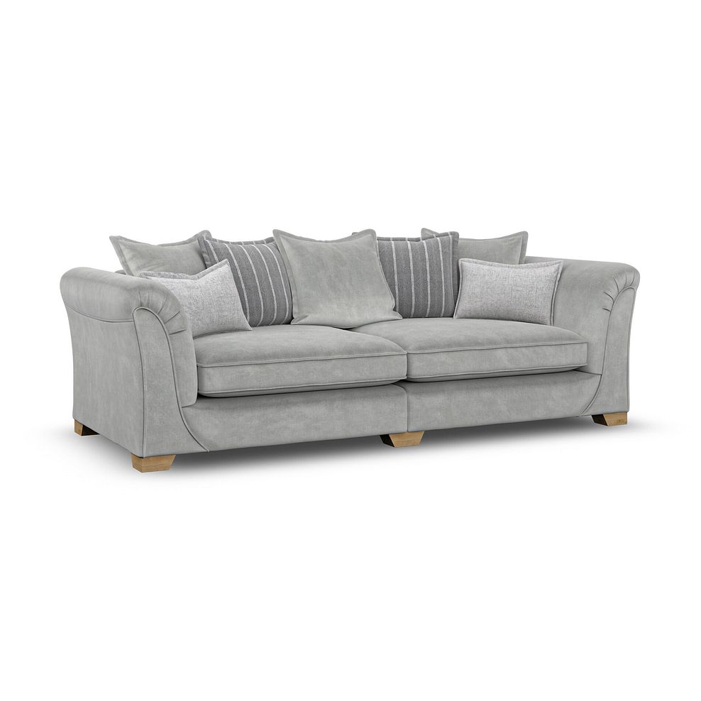 Milldale 4 Seater Pillow Back Sofa in Garda Showers Fabric with Grey Scatters 3
