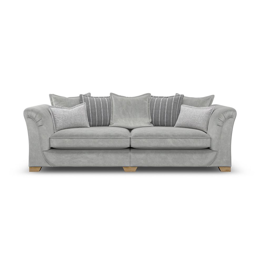 Milldale 4 Seater Pillow Back Sofa in Garda Showers Fabric with Grey Scatters 4