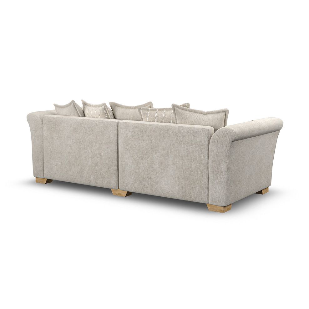 Milldale 4 Seater Pillow Back Sofa in Milo Cream Fabric with Linen Scatters 3