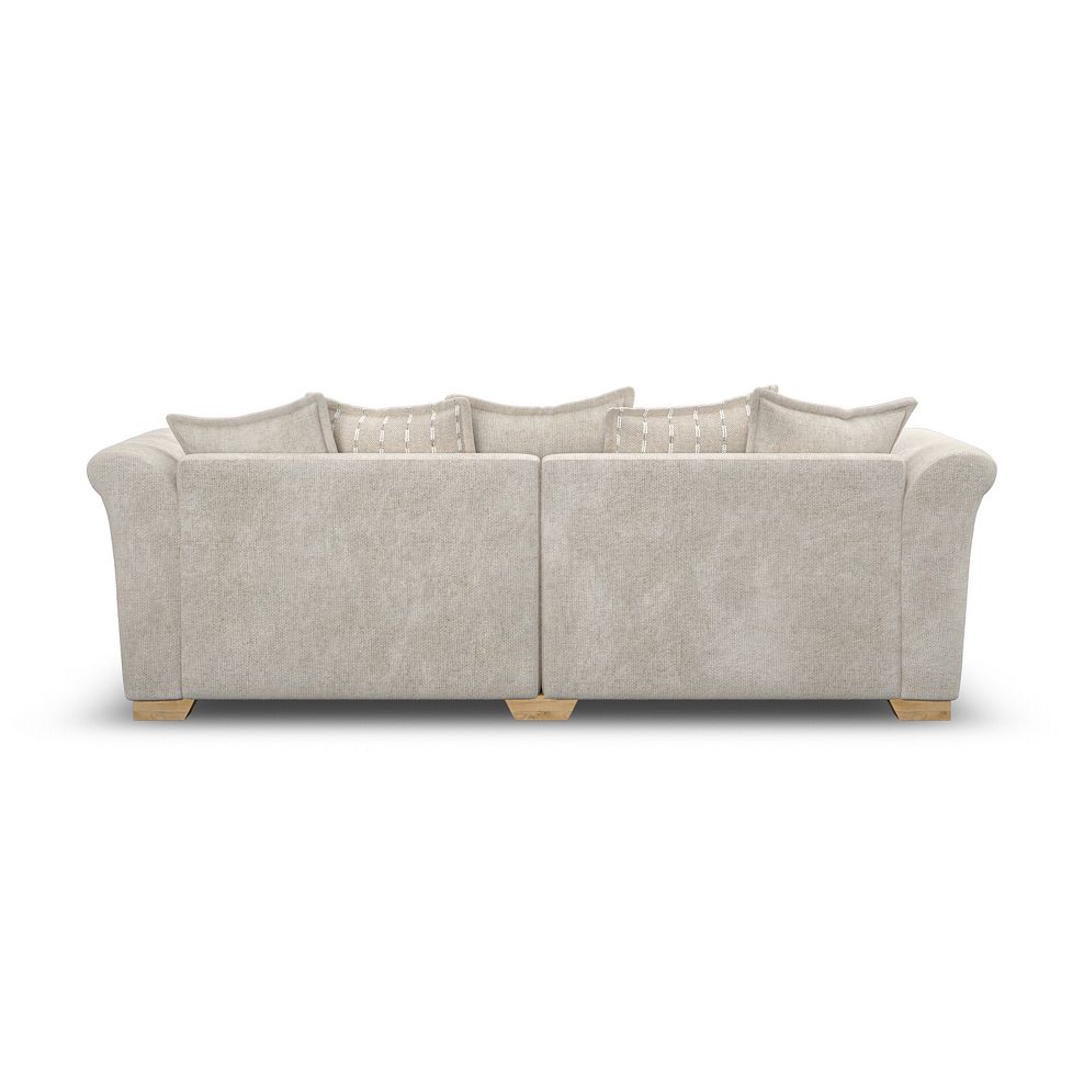 Milldale 4 Seater Pillow Back Sofa in Milo Cream Fabric with Linen Scatters 4