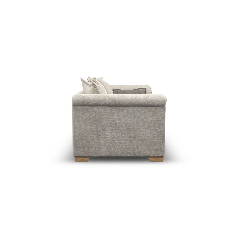 Milldale 4 Seater Pillow Back Sofa in Milo Cream Fabric with Linen Scatters 5