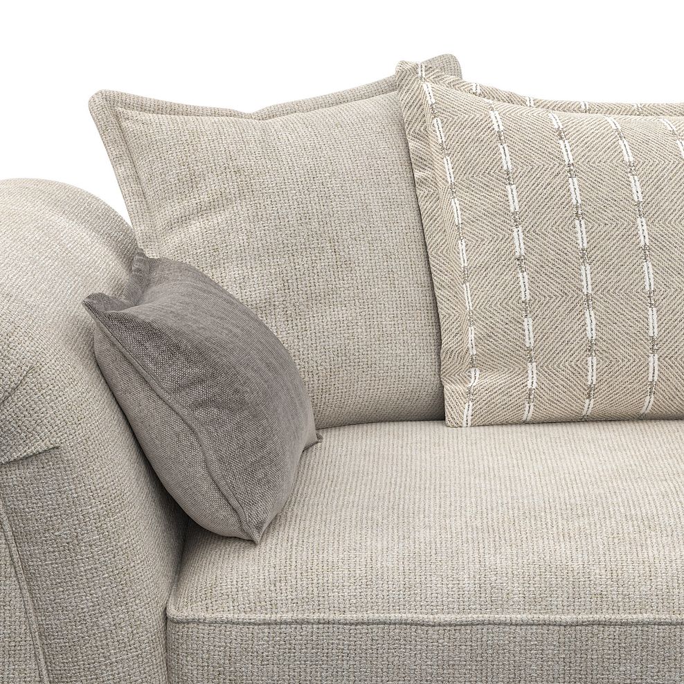 Milldale 4 Seater Pillow Back Sofa in Milo Cream Fabric with Linen Scatters 8