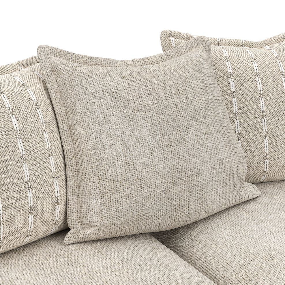 Milldale 4 Seater Pillow Back Sofa in Milo Cream Fabric with Linen Scatters 10