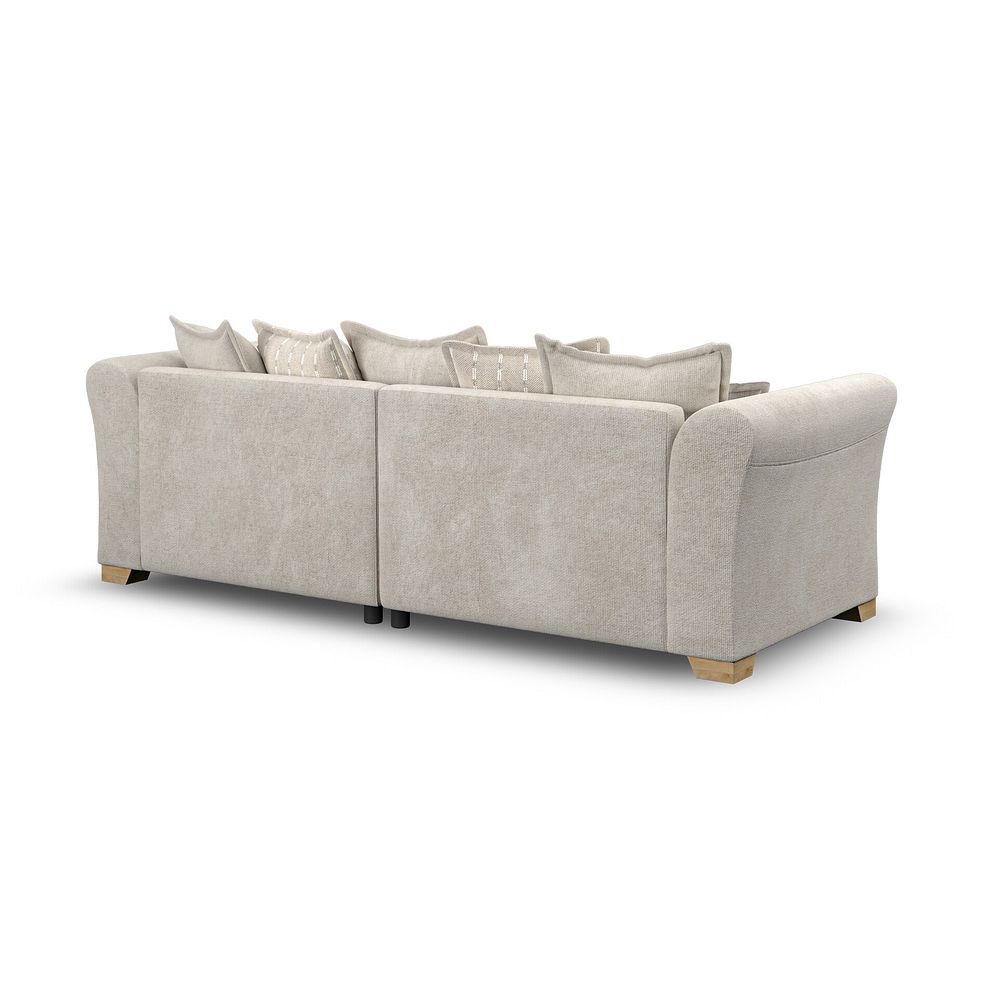 Milldale 4 Seater Pillow Back Sofa in Milo Cream Fabric with Linen Scatters 5
