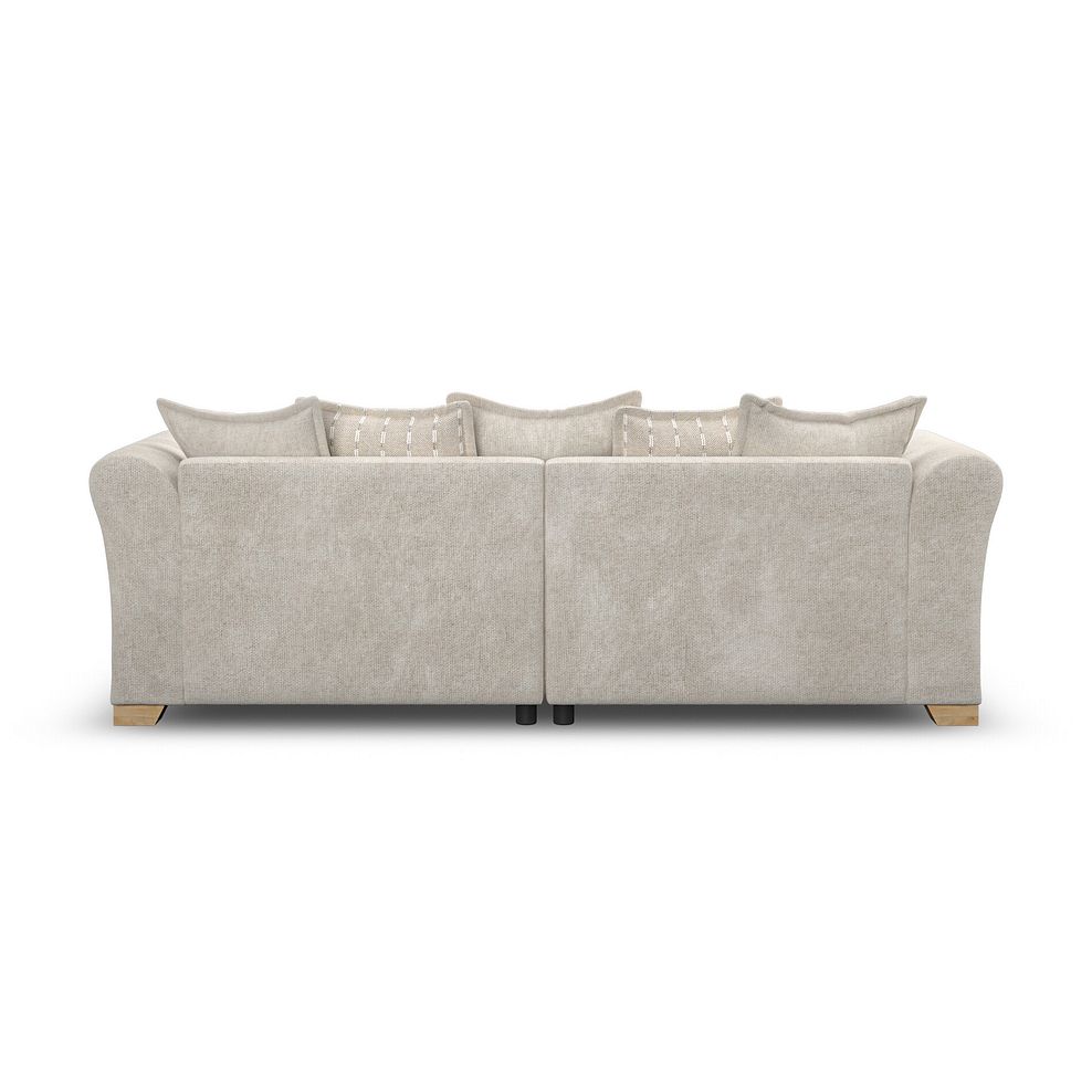 Milldale 4 Seater Pillow Back Sofa in Milo Cream Fabric with Linen Scatters 6
