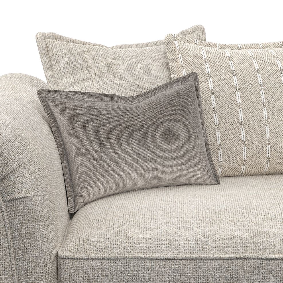 Milldale 4 Seater Pillow Back Sofa in Milo Cream Fabric with Linen Scatters 8