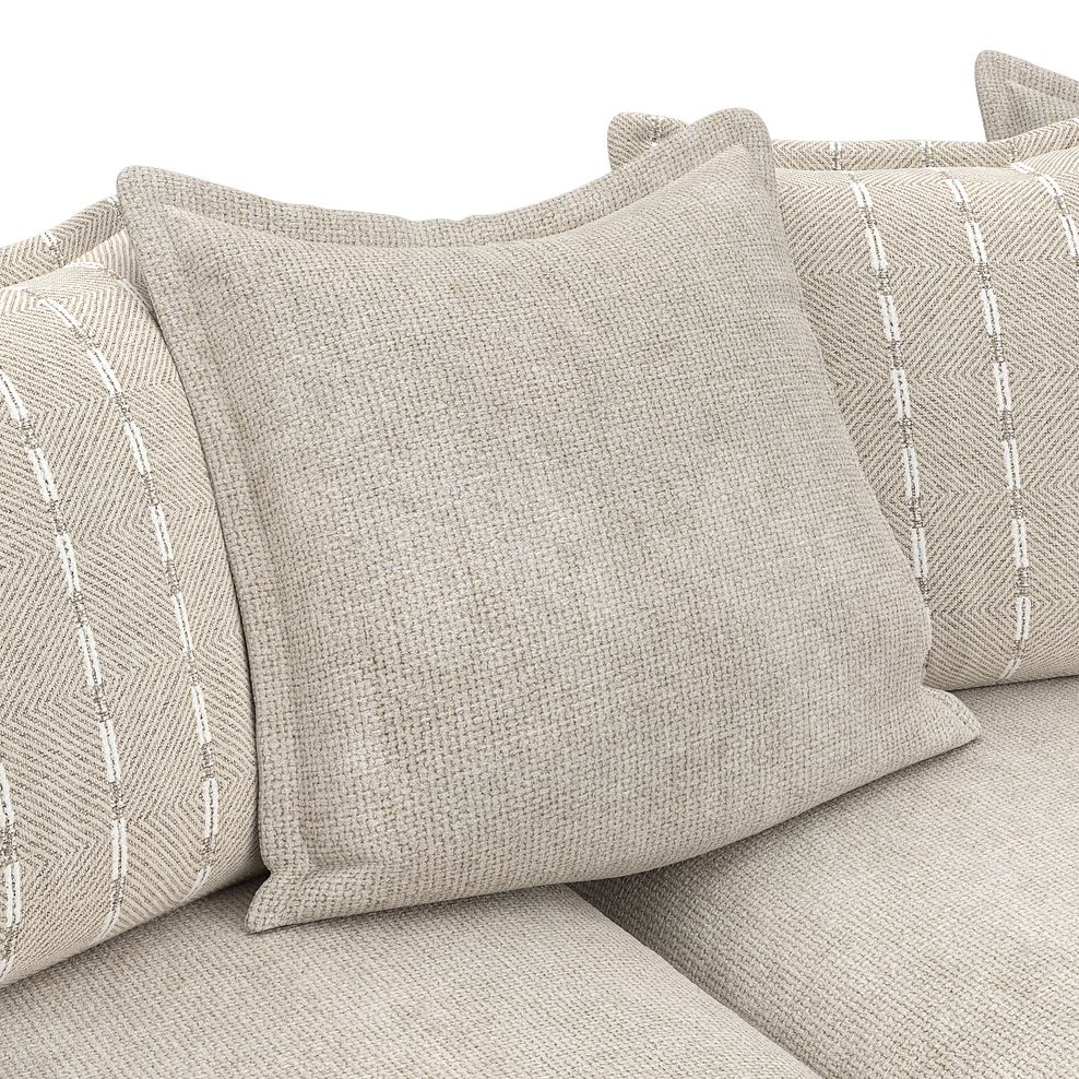 Milldale 4 Seater Pillow Back Sofa in Milo Cream Fabric with Linen Scatters 12