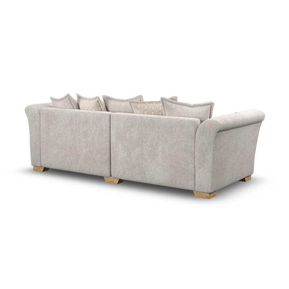 Milldale 4 Seater Pillow Back Sofa in  Milo Ivory Fabric with Linen Scatters 3