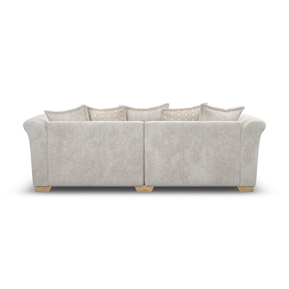 Milldale 4 Seater Pillow Back Sofa in  Milo Ivory Fabric with Linen Scatters 4