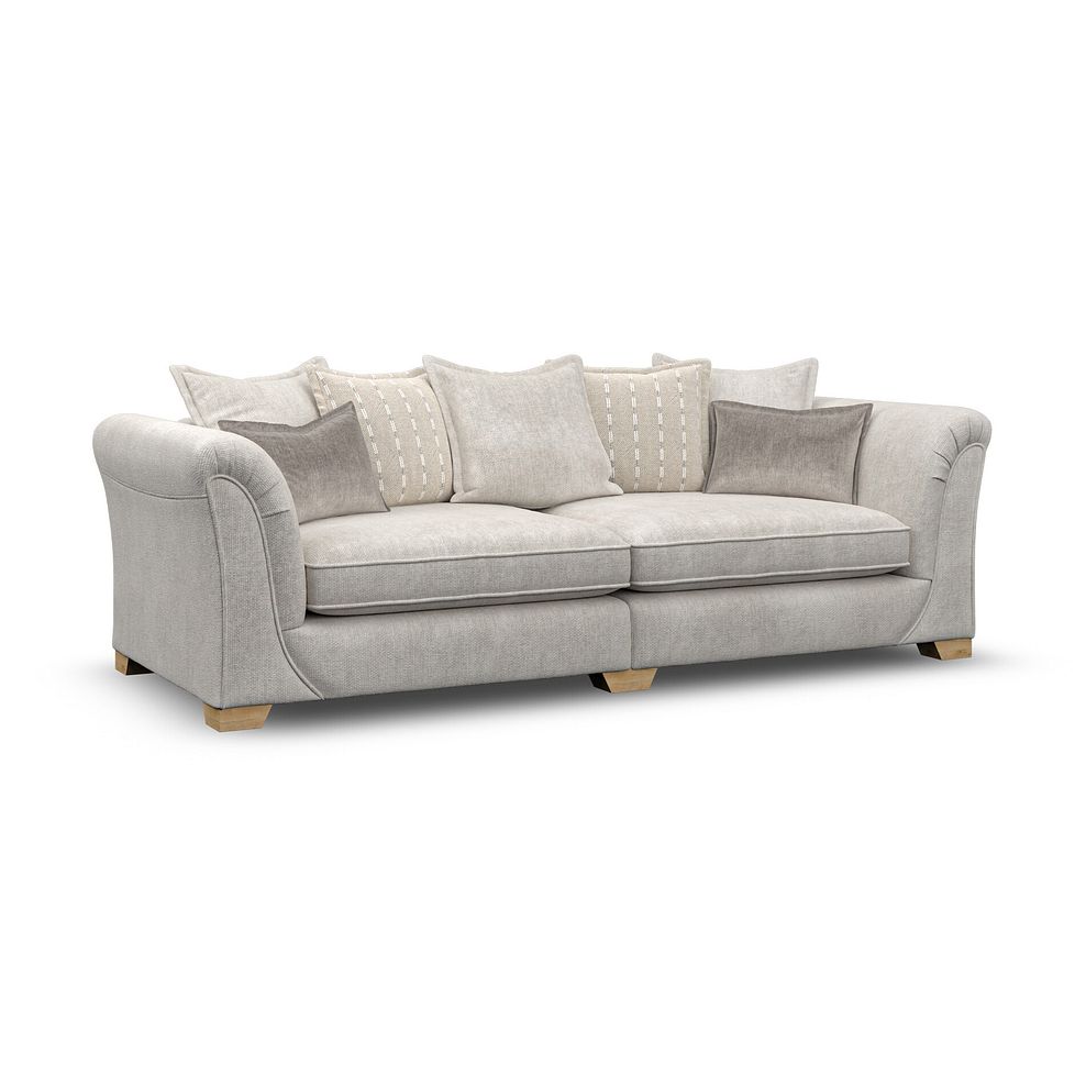 Milldale 4 Seater Pillow Back Sofa in  Milo Ivory Fabric with Linen Scatters 3