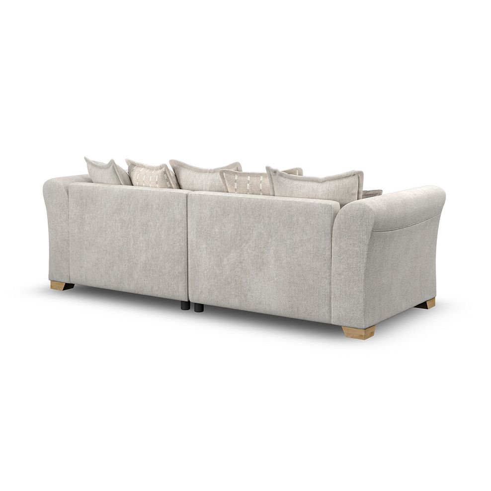 Milldale 4 Seater Pillow Back Sofa in  Milo Ivory Fabric with Linen Scatters 5