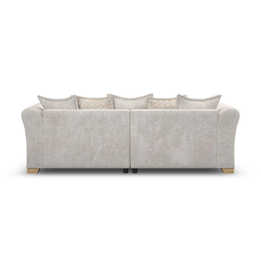 Milldale 4 Seater Pillow Back Sofa in  Milo Ivory Fabric with Linen Scatters 6