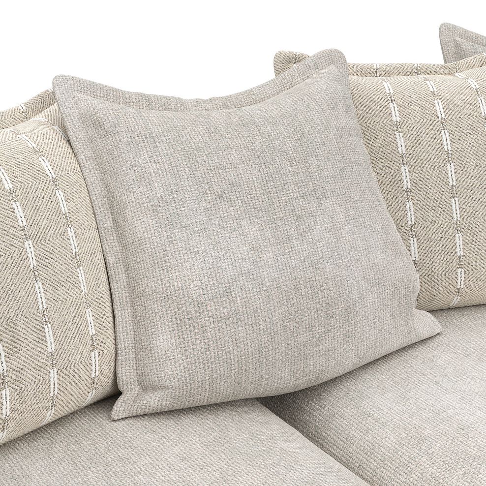 Milldale 4 Seater Pillow Back Sofa in  Milo Ivory Fabric with Linen Scatters 12