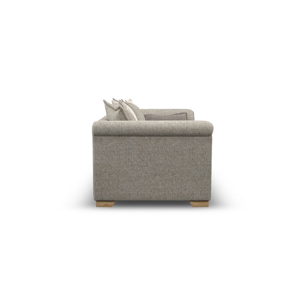 Milldale 4 Seater Pillow Back Sofa in Milo Mink Fabric with Linen Scatters 5