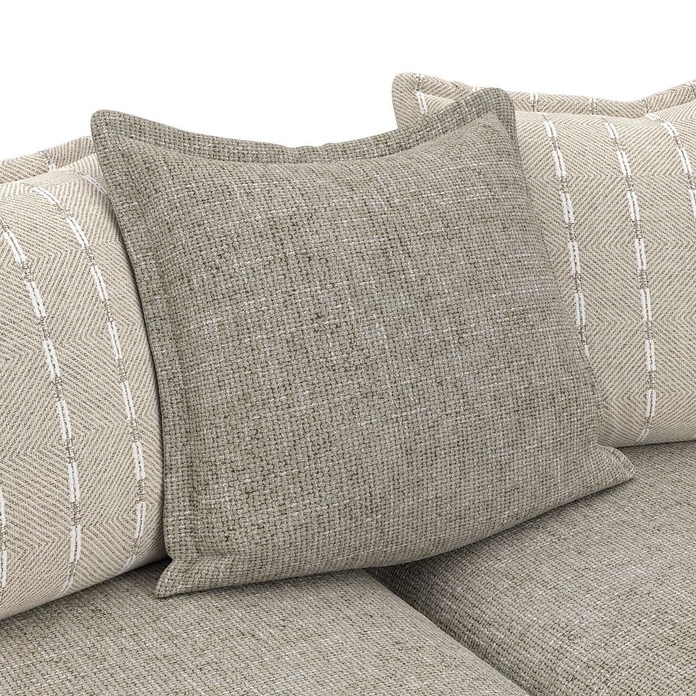 Milldale 4 Seater Pillow Back Sofa in Milo Mink Fabric with Linen Scatters 10