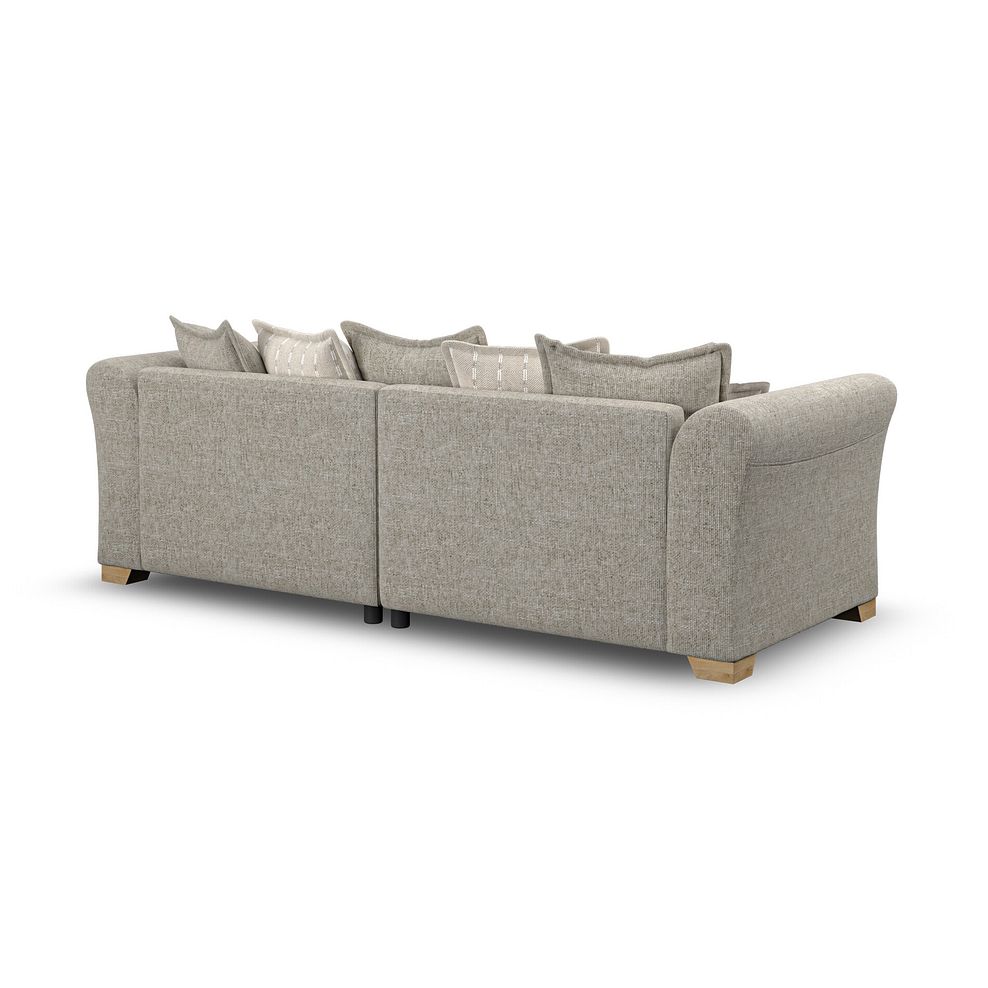 Milldale 4 Seater Pillow Back Sofa in Milo Mink Fabric with Linen Scatters 7