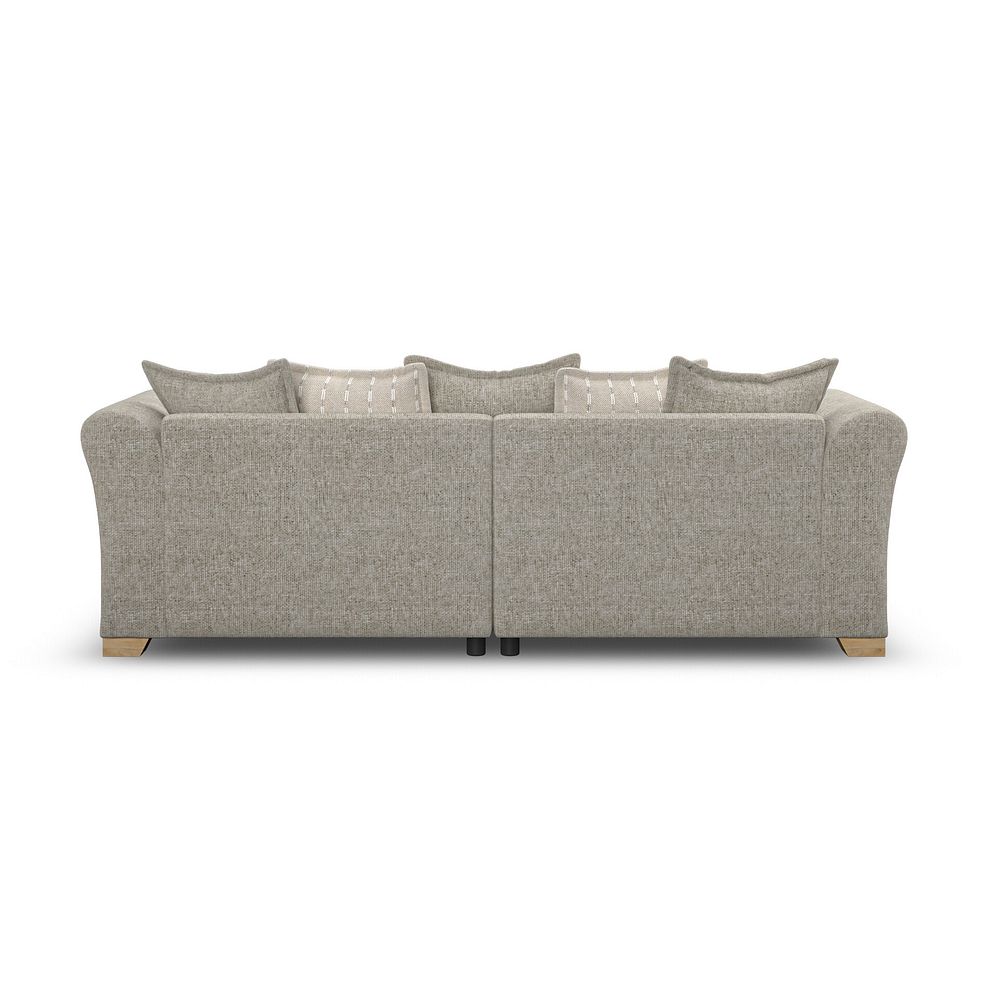 Milldale 4 Seater Pillow Back Sofa in Milo Mink Fabric with Linen Scatters 8