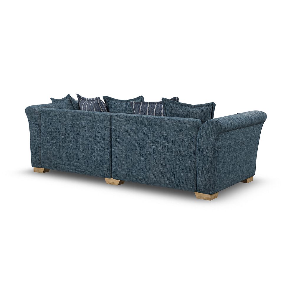Milldale 4 Seater Pillow Back Sofa in  Milo Navy Fabric with Navy Scatters 3