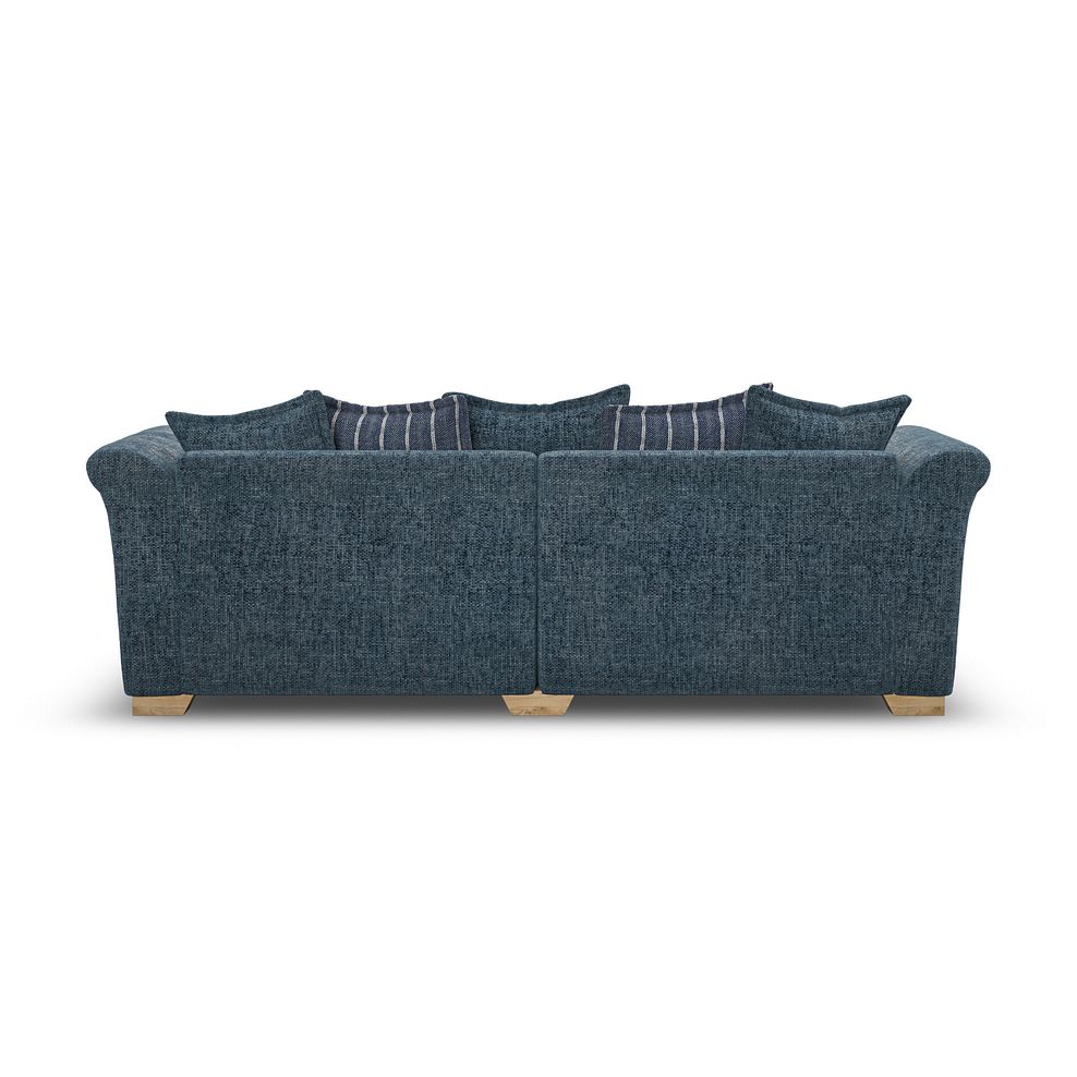 Milldale 4 Seater Pillow Back Sofa in  Milo Navy Fabric with Navy Scatters 4