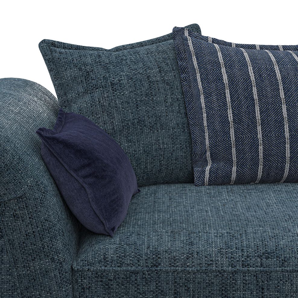 Milldale 4 Seater Pillow Back Sofa in  Milo Navy Fabric with Navy Scatters 7