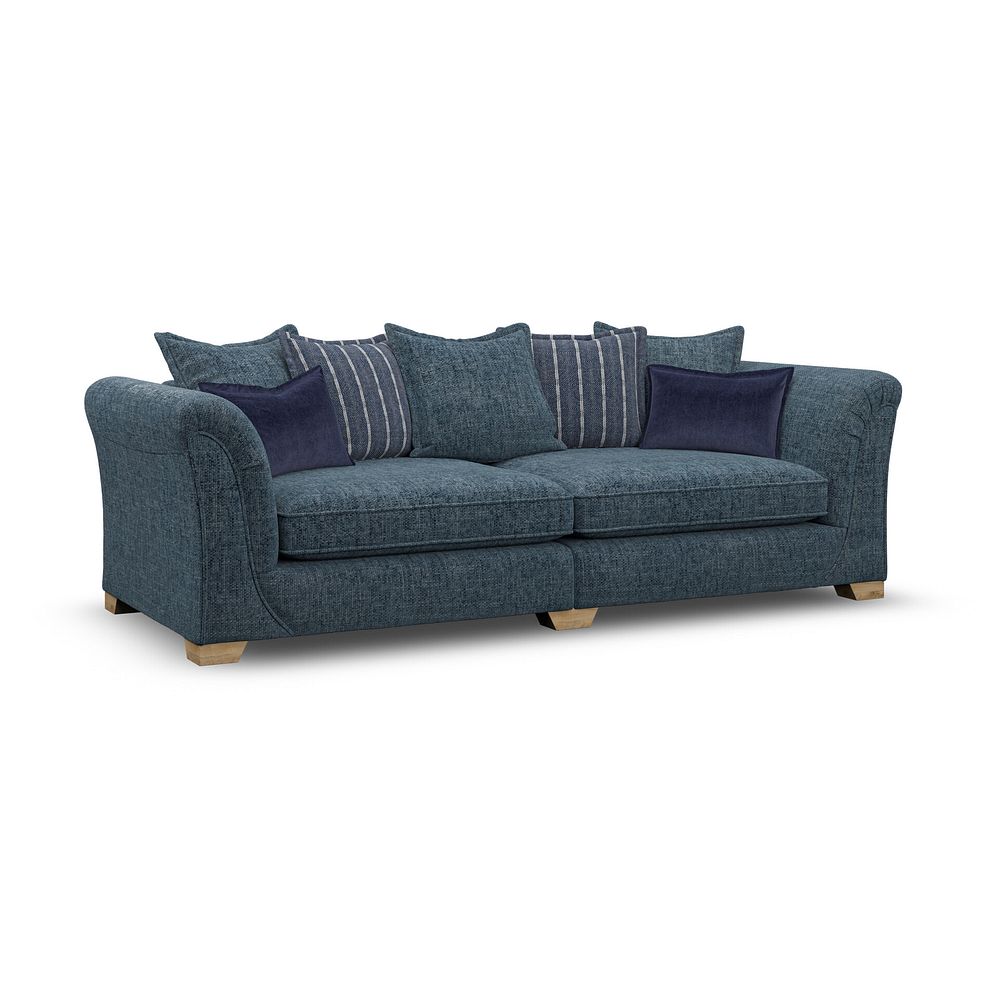Milldale 4 Seater Pillow Back Sofa in  Milo Navy Fabric with Navy Scatters 3