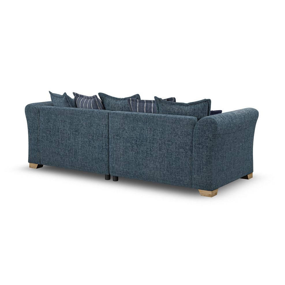 Milldale 4 Seater Pillow Back Sofa in  Milo Navy Fabric with Navy Scatters 5