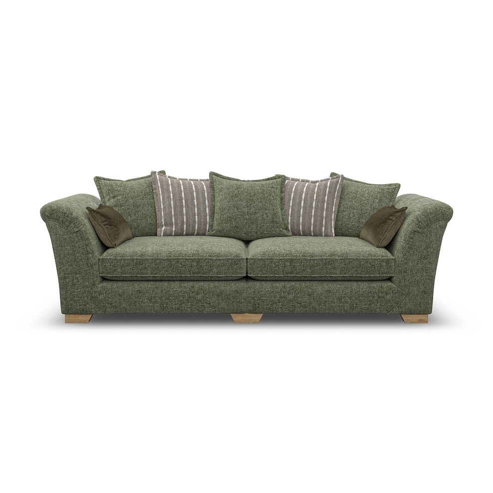 Milldale 4 Seater Pillow Back Sofa in Milo Olive Fabric with Earth Scatters 2