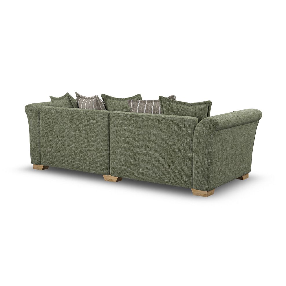 Milldale 4 Seater Pillow Back Sofa in Milo Olive Fabric with Earth Scatters 3