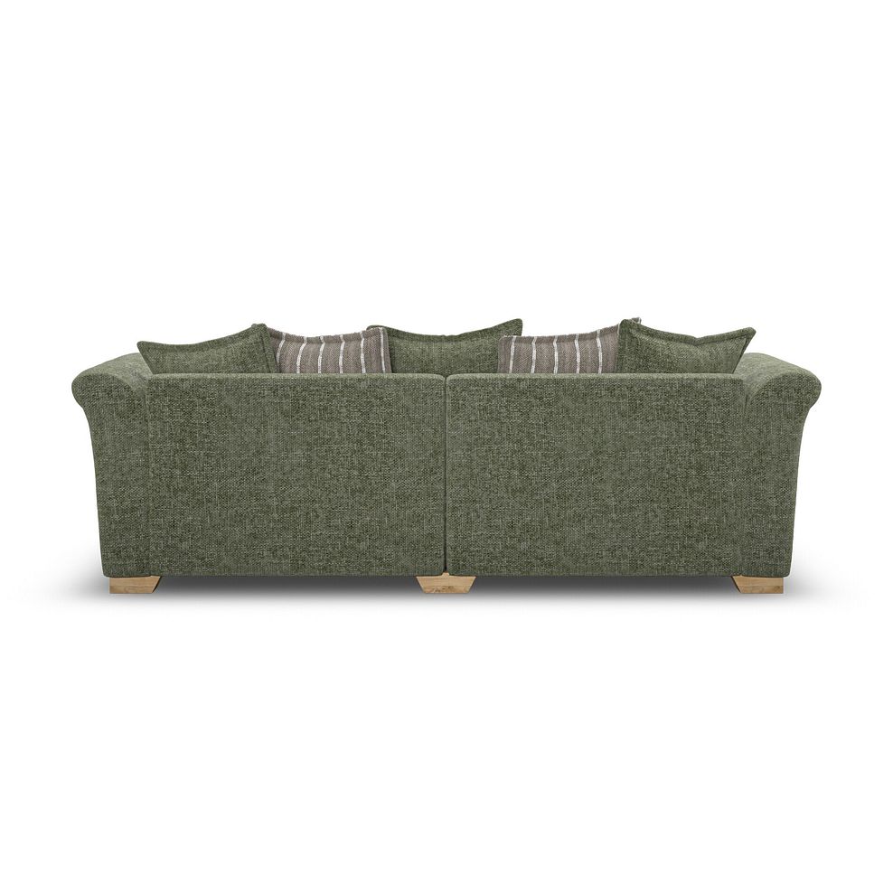 Milldale 4 Seater Pillow Back Sofa in Milo Olive Fabric with Earth Scatters 4