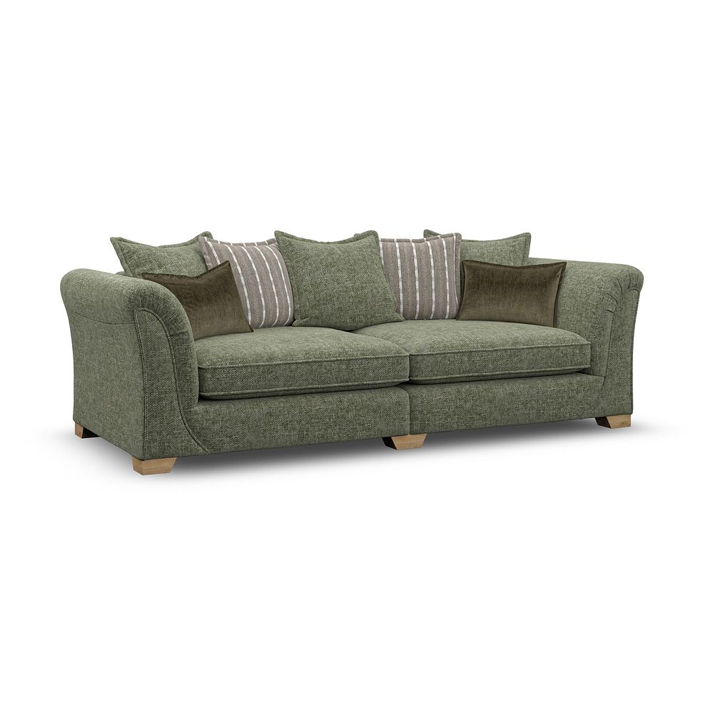 Milldale 4 Seater Pillow Back Sofa in Milo Olive Fabric with Earth Scatters 3