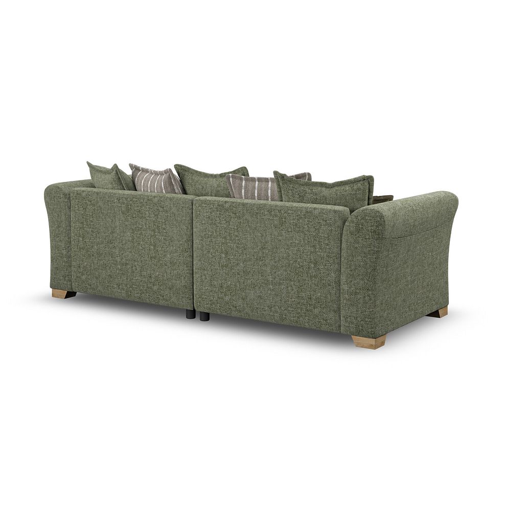 Milldale 4 Seater Pillow Back Sofa in Milo Olive Fabric with Earth Scatters 5