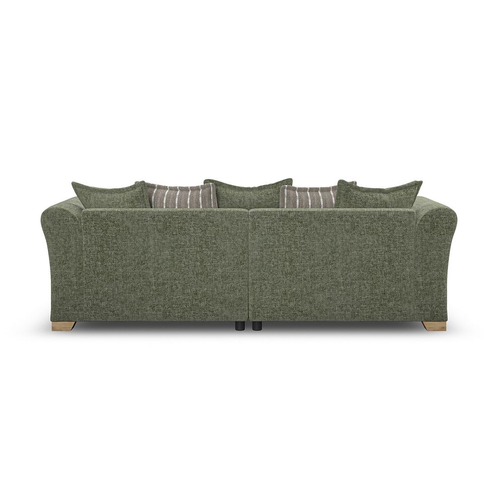 Milldale 4 Seater Pillow Back Sofa in Milo Olive Fabric with Earth Scatters 6