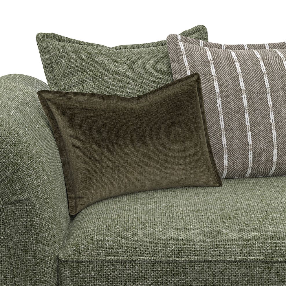 Milldale 4 Seater Pillow Back Sofa in Milo Olive Fabric with Earth Scatters 8