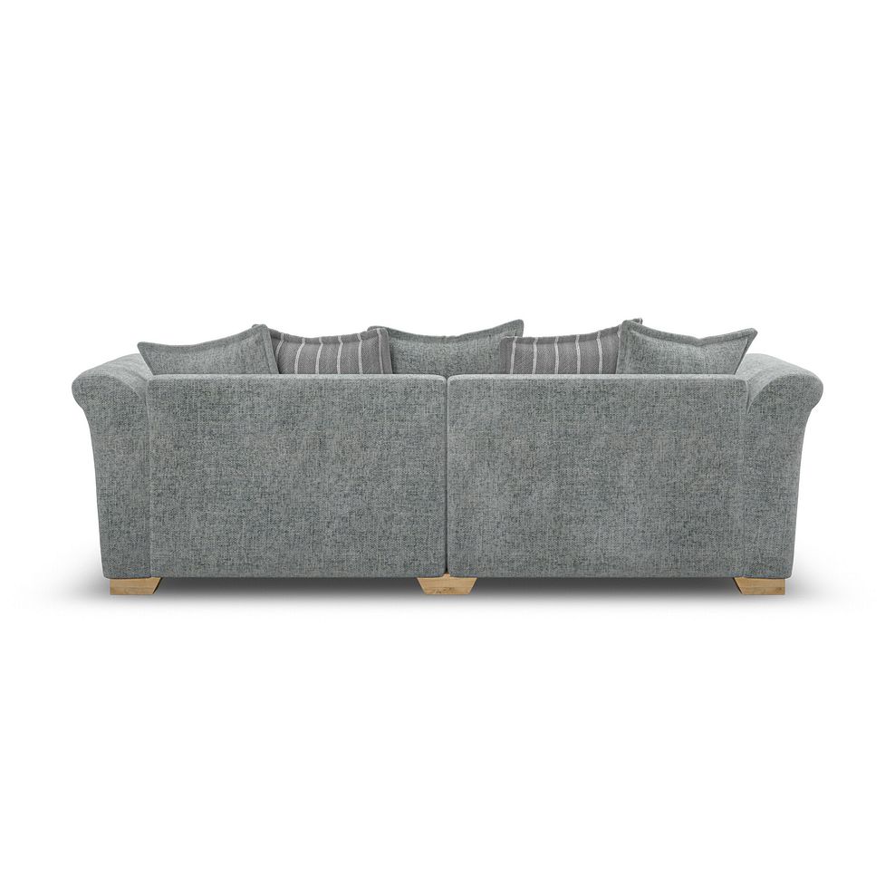Milldale 4 Seater Pillow Back Sofa in Milo Pewter Fabric with Grey Scatters 4