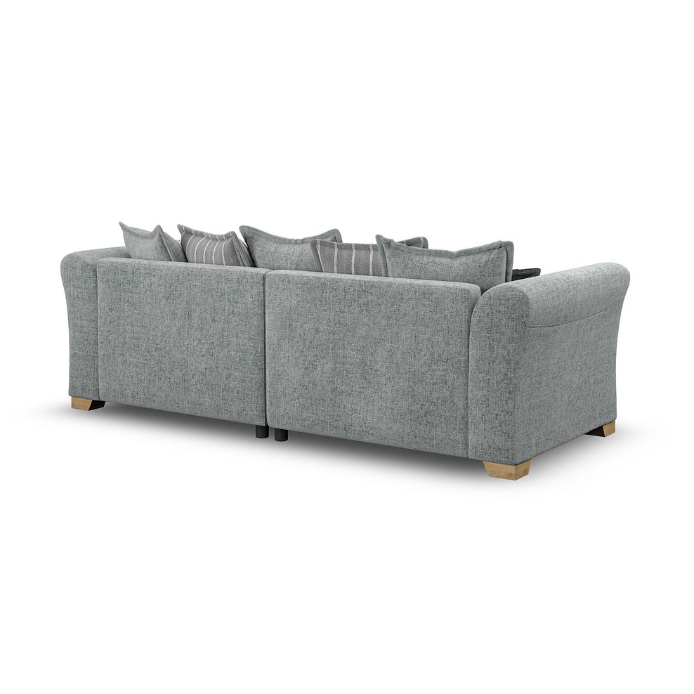 Milldale 4 Seater Pillow Back Sofa in Milo Pewter Fabric with Grey Scatters 5
