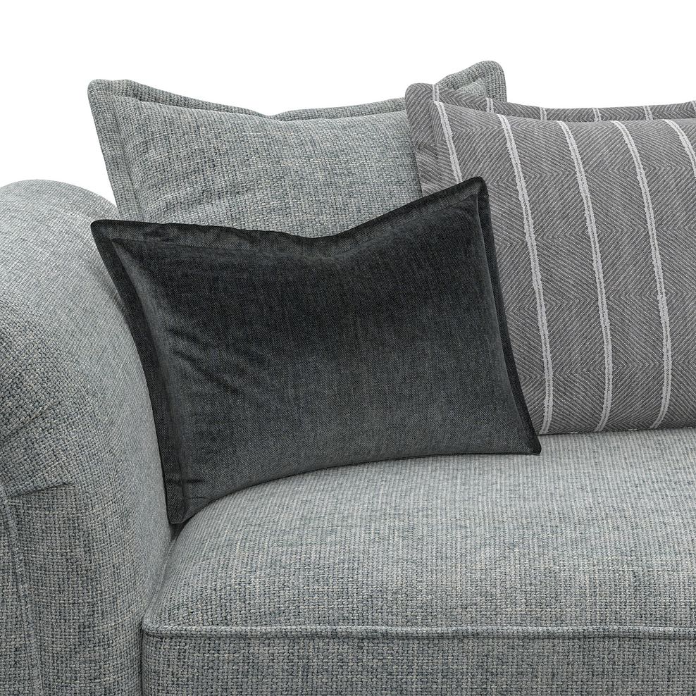 Milldale 4 Seater Pillow Back Sofa in Milo Pewter Fabric with Grey Scatters 8