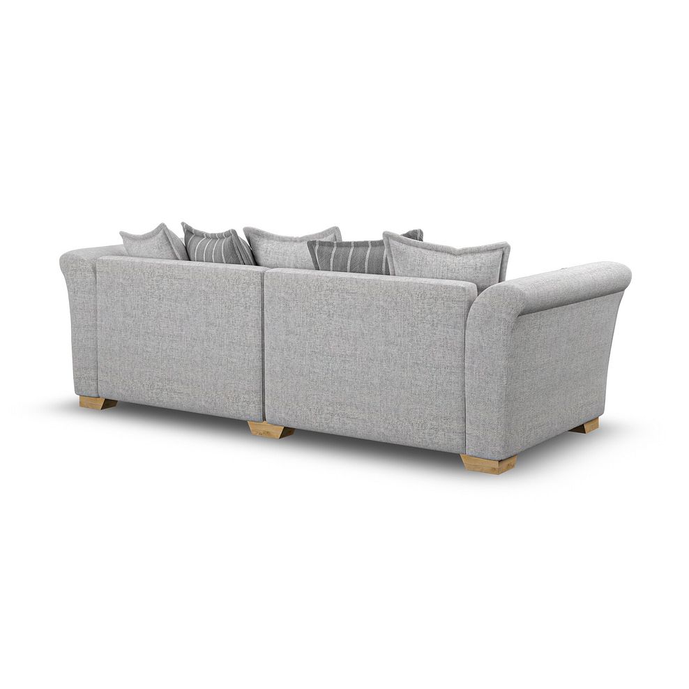 Milldale 4 Seater Pillow Back Sofa in Milo Silver Fabric with Grey Scatters 3