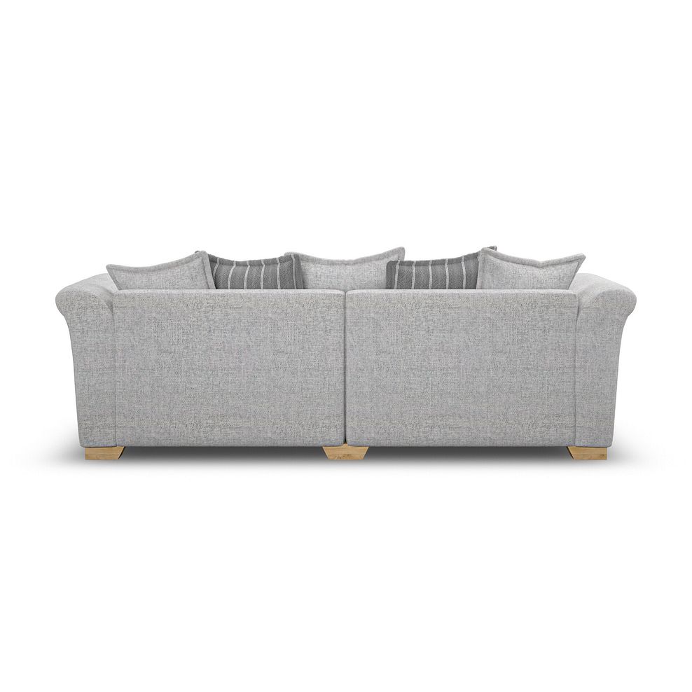 Milldale 4 Seater Pillow Back Sofa in Milo Silver Fabric with Grey Scatters 4
