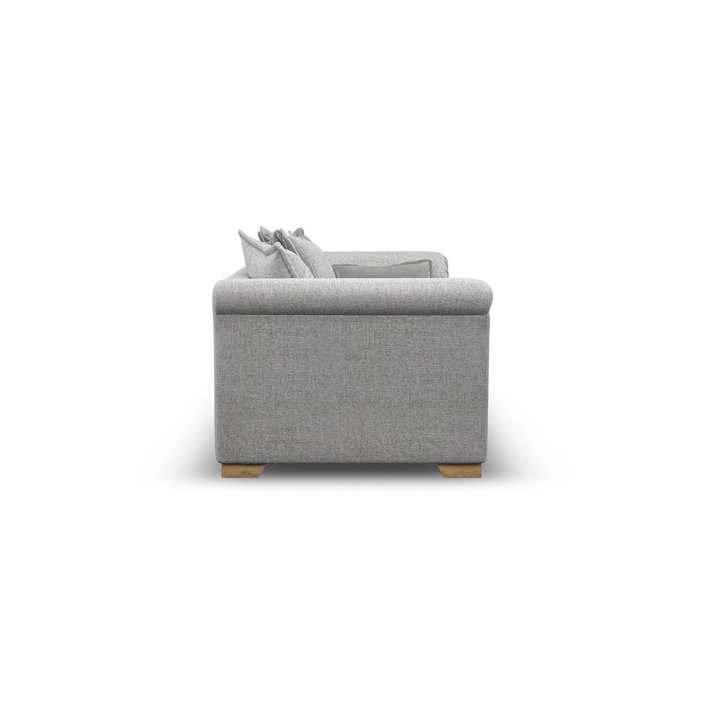 Milldale 4 Seater Pillow Back Sofa in Milo Silver Fabric with Grey Scatters 5
