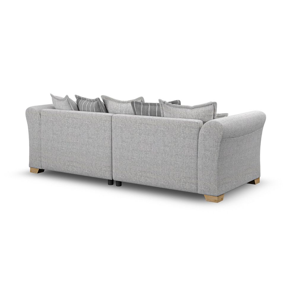 Milldale 4 Seater Pillow Back Sofa in Milo Silver Fabric with Grey Scatters 5