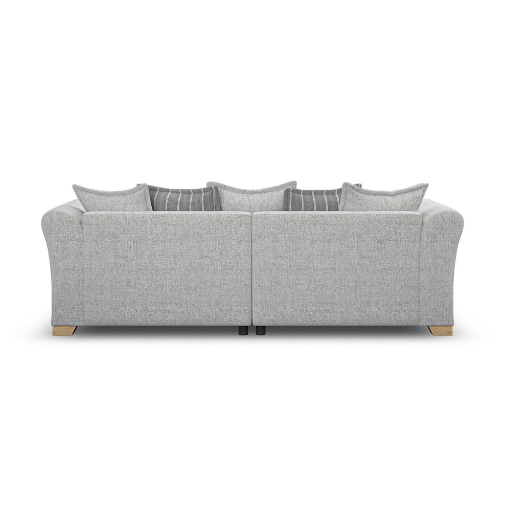 Milldale 4 Seater Pillow Back Sofa in Milo Silver Fabric with Grey Scatters 6