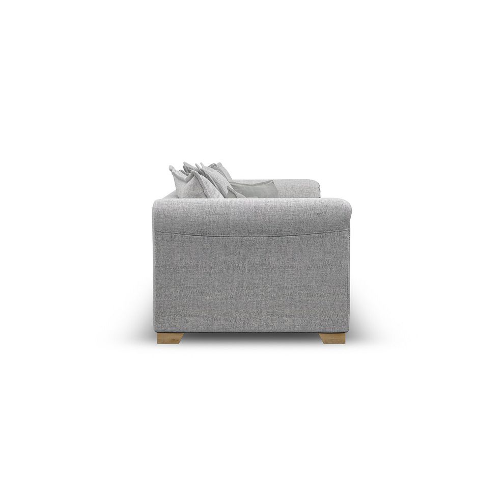 Milldale 4 Seater Pillow Back Sofa in Milo Silver Fabric with Grey Scatters 7
