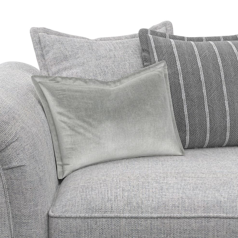 Milldale 4 Seater Pillow Back Sofa in Milo Silver Fabric with Grey Scatters 8