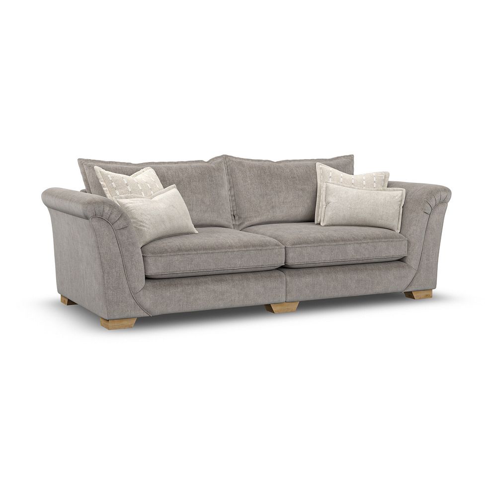 Milldale 4 Seater Sofa in Garda Acier Fabric with Linen Scatters 1