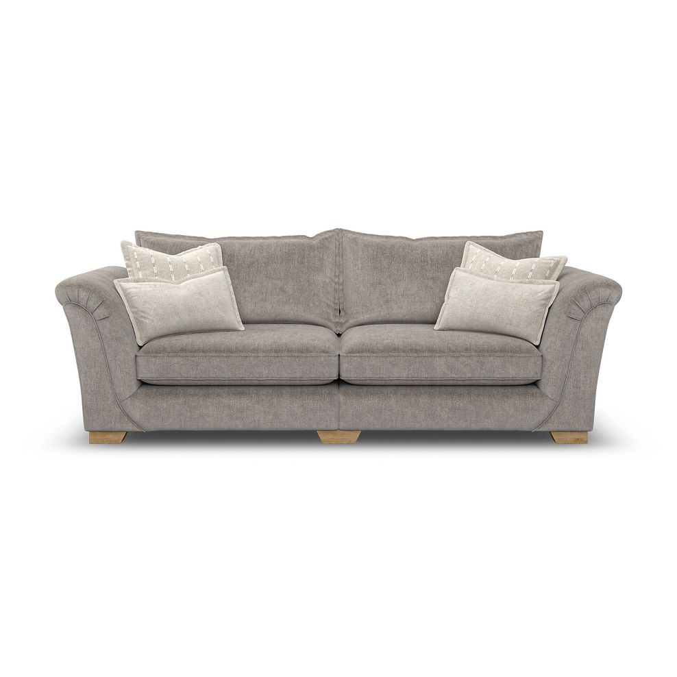 Milldale 4 Seater Sofa in Garda Acier Fabric with Linen Scatters 2