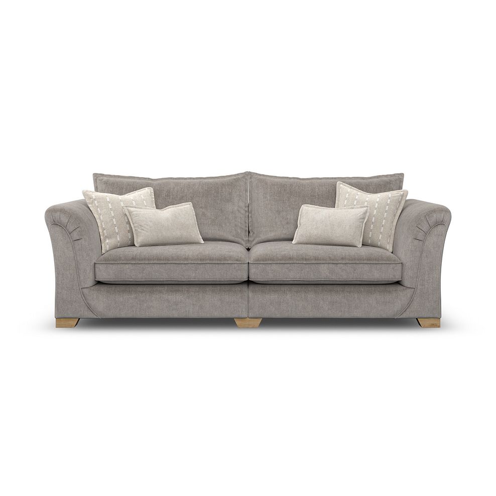 Milldale 4 Seater Sofa in Garda Acier Fabric with Linen Scatters 4